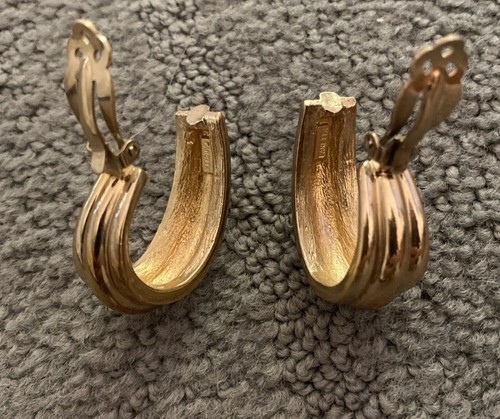 Orecchini Vintage Panetta Clip On Tono Oro Con Strass Rari Spedizione Gratuita! - Foto 11 di 21