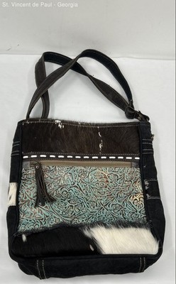 Myra Bag Forest Sky Hair On Canvas Should Crossbody Bag Purse Great Condition