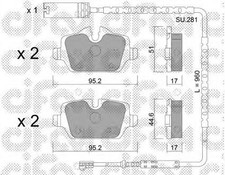 CIFAM Bremsbeläge Satz Hinten Bremsklötze für MINI Countryman (R60) 822-641-1K
