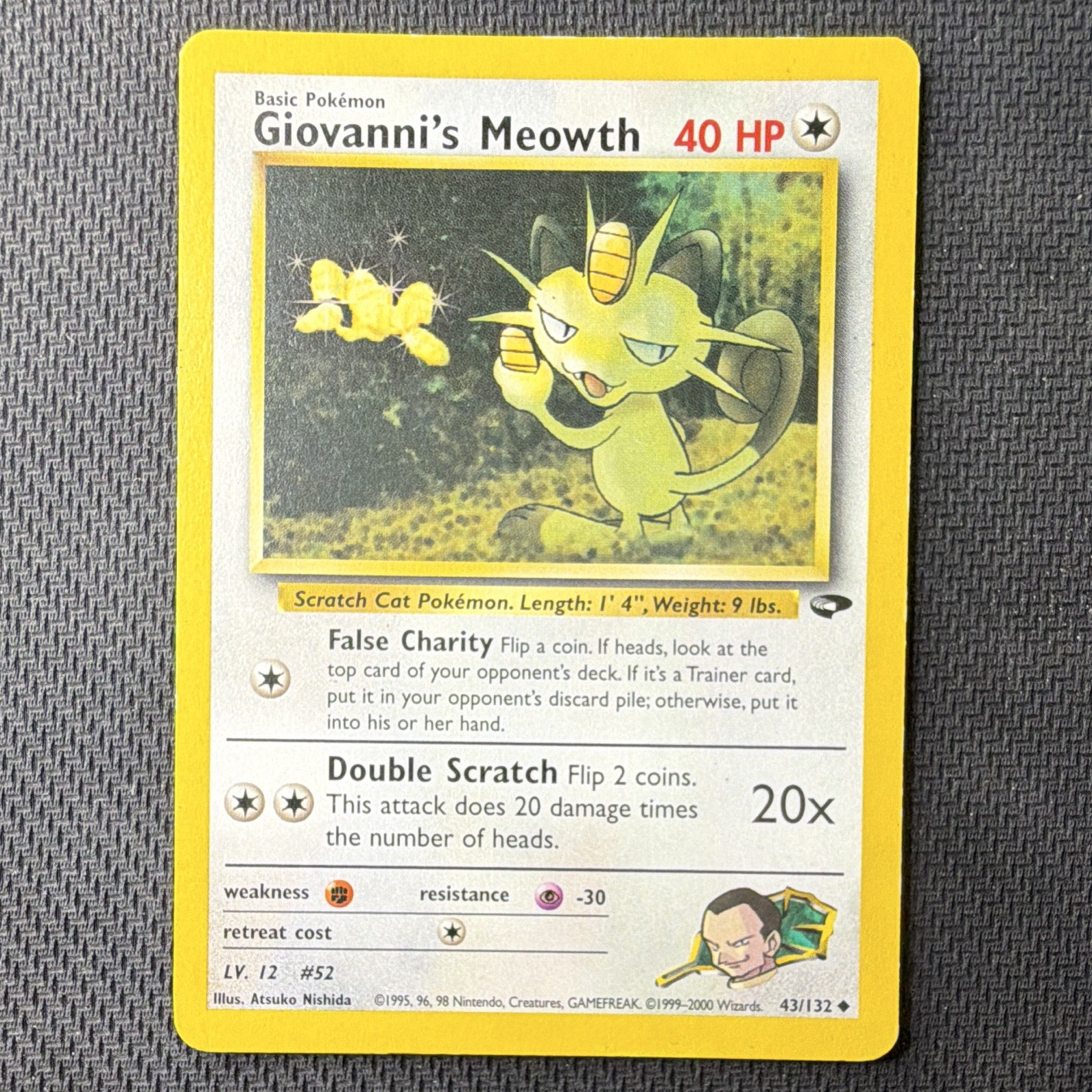 Wizards of the Coast Pokemon TCG Giovanni's Meowth 43/132 Gym Challenge 2000