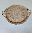 Vintage Jeannete Pink Depression Glass Cake Plate