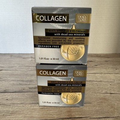 DEAD SEA COLLAGEN Anti Wrinkle Eye Cream With Deep Sea Mineral 1.01oz Lot Of 2 