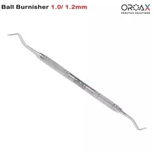 Ball Burnisher 1.0mm/1.2mm Double Ended Dental Filling Instrument 6mm Solid