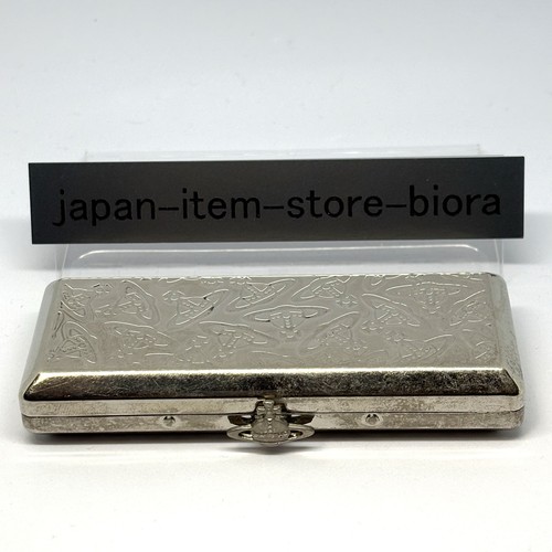 VIVIENNE WESTWOOD Cigarette Case Orb metal Slim Silver Holder Used