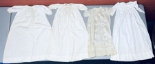 Lot of 4 Antique Long Doll / Infant Gowns dresses