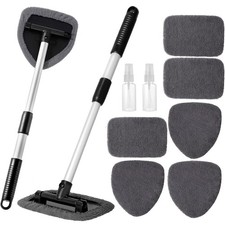 10pcs Car Home Windshield Cleaner Tool Extendable Handle Reusable Microfiber Pad 10pcs Car Home Windshield Cleaner Tool Extendable Handle Reusable Microfiber Pad