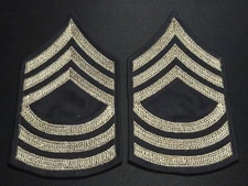 Pre WW2 US Army Master Sargent Chevron Rank Pair Gold On Black