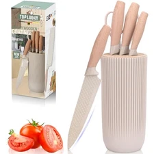 Knife Set, Top Feel 6 Pieces Kitchen Knife Set with Universa