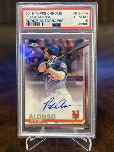 2019 Topps Chrome Pete Alonso Rookie Auto #RA-PA PSA 10 Gem Mint Mets