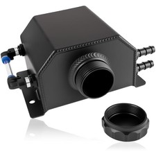 Coolant Overflow Tank, Aluminum Coolant Reservoir Tank, 1L Black Radiator
