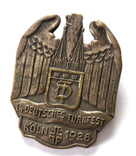 Anstecknadel --14. Deutsches Turnfest-- Köln 1928 Remmele & Co.