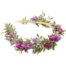 Purple Flower Crown Headband, Fairy Rose Floral Headpiece Purple