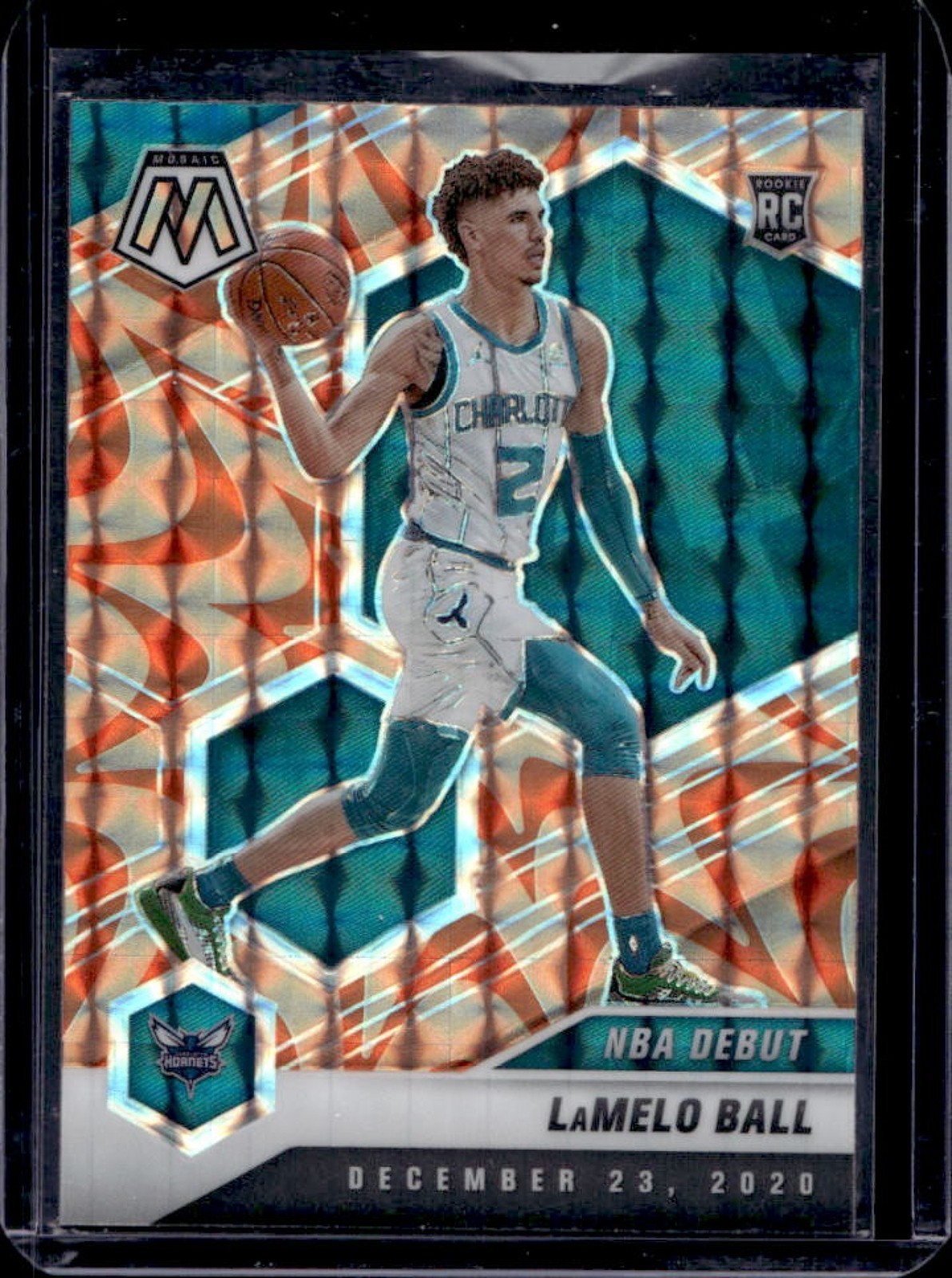2020-21 Mosaic LaMelo Ball RC Reactive Orange NBA Debut #262 Hornets