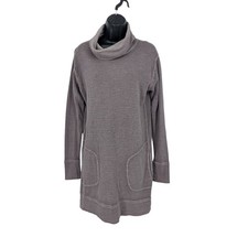 Athleta Cowl Neck Tunic Sweatshirt Cozy Minimalist Athleisure Neutral Soft Small