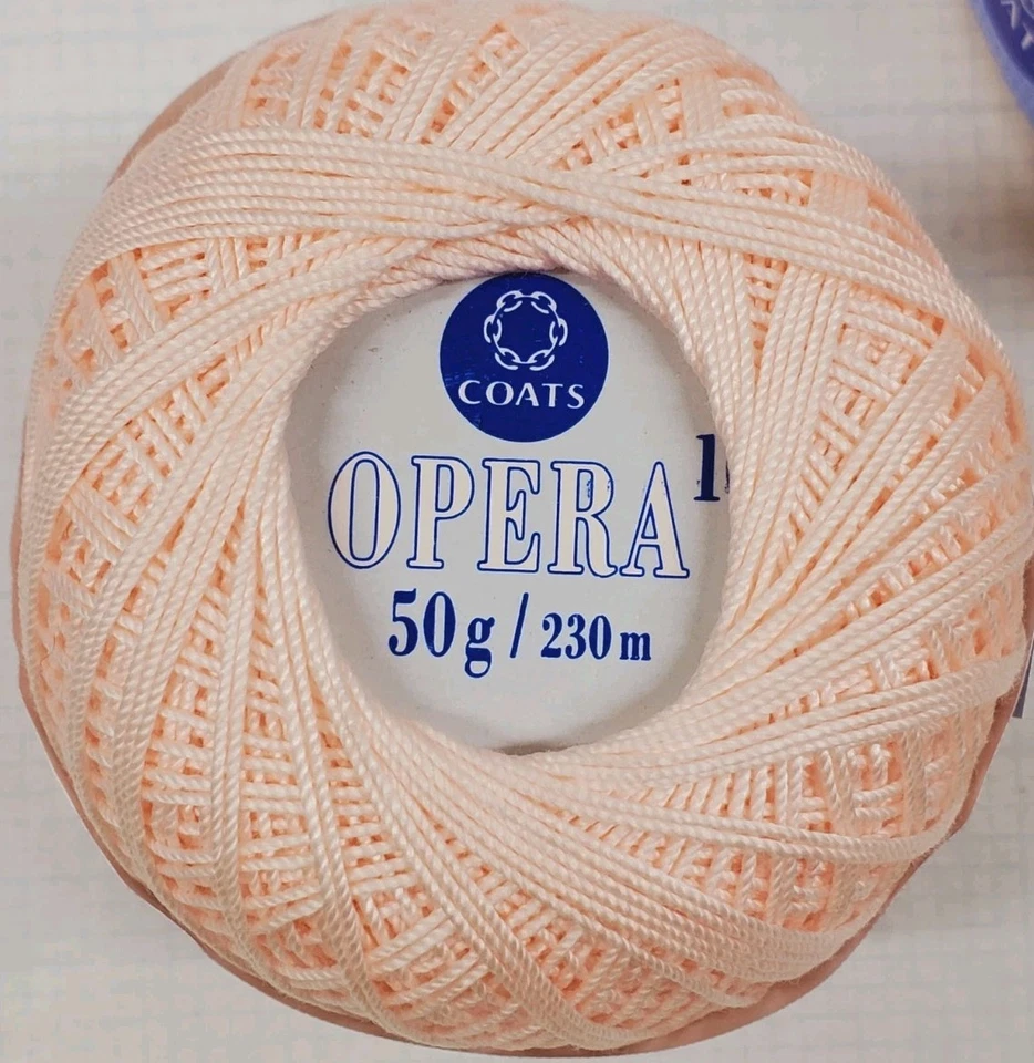 2 Balls Coats Opera Crochet Thread #10 50 Grams LIGHT PINK From Orig Box - Image 3 of 4
