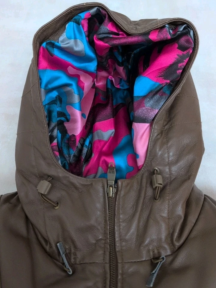 Volcom Apollo Leather Jacket - Mens Size Large - With Hood - Image 4 of 4