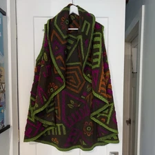 Poncho-style Colorful Vest, Comfortable Warm And Stylish Boho Pattern One Size