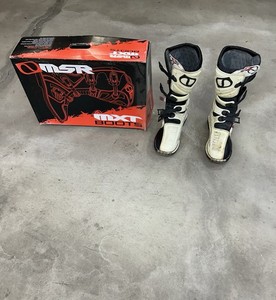 Malcom Smith Racing MSR MXT Boots Sz 10 Black/ White Motocross Off Road Riding