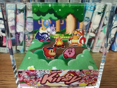 Kirby Meta Knight King DededeHandmade Diorama - Kirby Retro Gaming Cube - Fanart