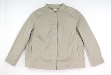 J.Jill Truffle Jacket Womens XL Beige Lightweight Stand Collar Button Up Stretch