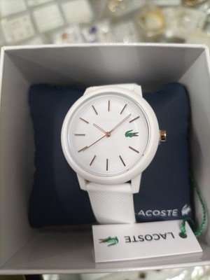 LACOSTE DAMEN/TEENS WEISSE UHR MIT SILIKONARMBAND 2001211, JAPAN UHRWERKE.