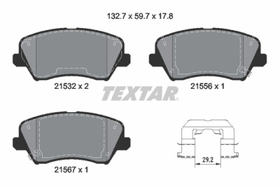 TEXTAR 2153201 Bremsbelagsatz, Scheibenbremse für HYUNDAI,HYUNDAI (BEIJING),KIA