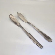 Oneida Cube Butter Knife Spreader 6 3/4” Stainless Vntg Vietnam -2 Pack
