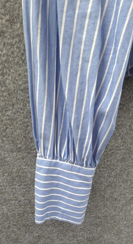 & Other Stories Top Womens 8 Button Up Cropped Long Sleeve Blue Striped - Bild 8 von 16