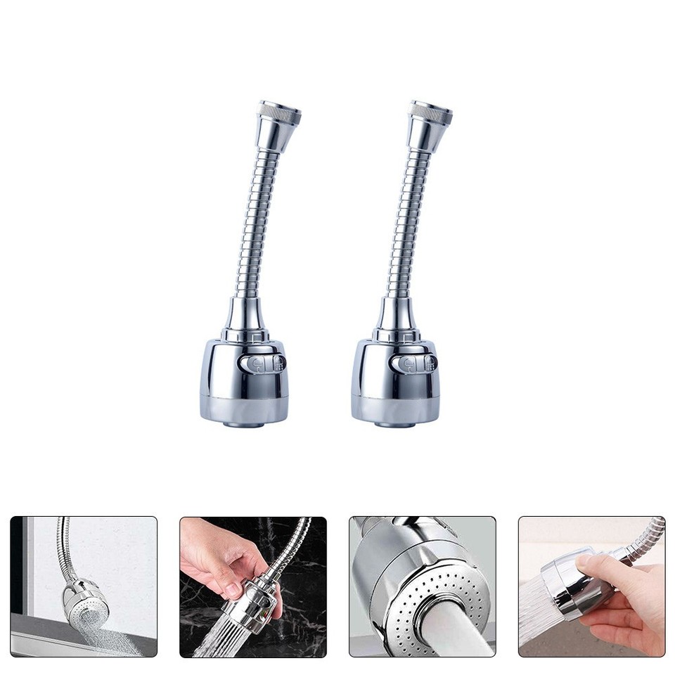 Simple Hello. Sign Image 2Pcs Faucet Tap Extender Splashproof Nozzle Easy Install for Bathroom ...