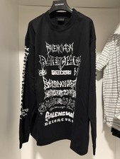 balenciaga T-Shirt Schwarz Logo Schwarz Oversize Tape Gr. L Kleid XXL