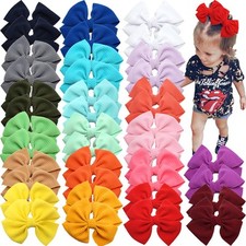 40 Pieces 4" Hair Bows Alligator Hair Clips for Baby Girls Toddlers Children ...