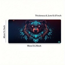 1pc Large-sized Esports Gaming Mouse Pad with Neon-style Geometric Decorative