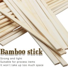 Strong Natural Bamboo Extra Long Wooden Craft Sticks Strips 100Pcs 15.7" x 0.35"