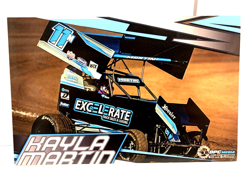 2023? 11M 600 CC MICRO SPRINT CAR KAYLA MARTIN BROWNSBURG, INDIANA DIRT POSTCARD