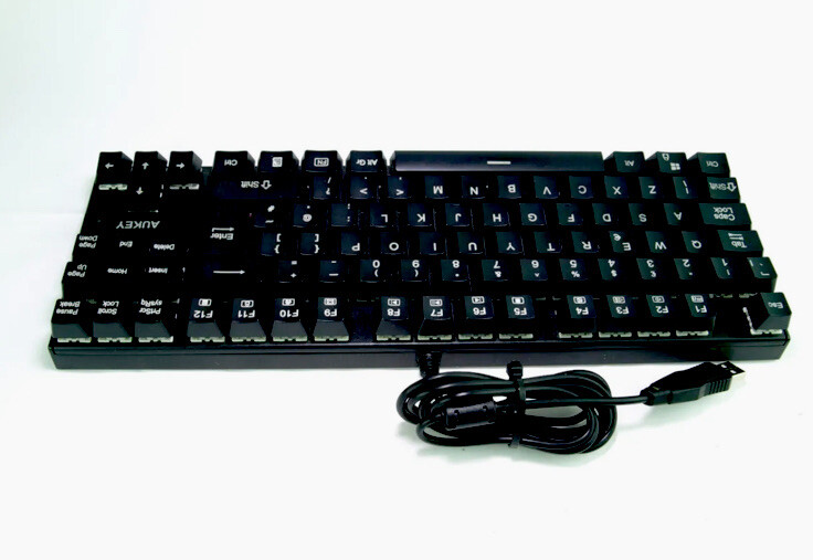 Aukey KM-G9 88 Key Black Mechanical Keyboard Wired Clicky Keys