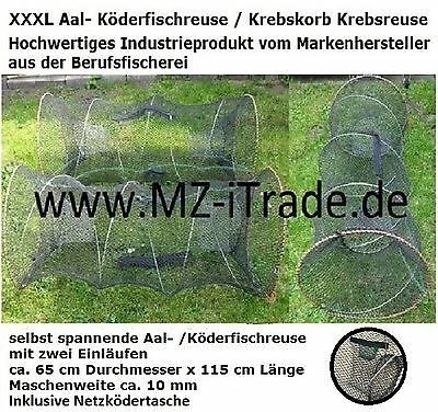 XXXL Aalreuse Krebsreuse Köderfischreuse Krebskorb Edelstahl 115x65 SchnurK.korb - Bild 2 von 2