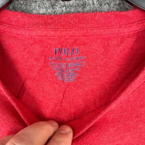 Polo Ralph Lauren T Shirt Mens XL Red Heather Custom Slim Fit Classic Modern - Picture 4 of 7