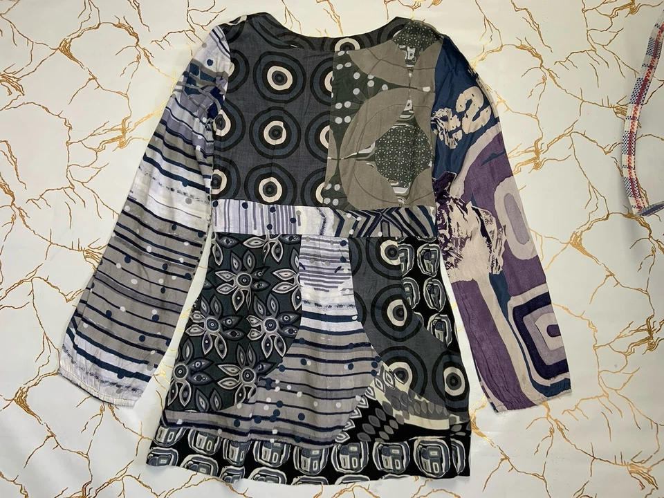 Desigual Damen Blusenkleid Colorblock Geometrisches Muster Größe Large Reißve... - Bild 4 von 4