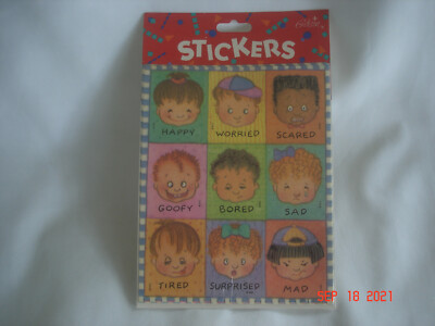 SEALED PKG. 1993 GIBSON GREETINGS CHILD FACES with SENTIMENTS STICKERS 4 Sheets