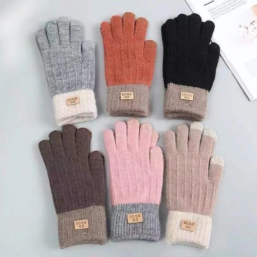 Women Ladies Adults Winter Thick Plush Knitted Gloves Extra Warm Stretch Gloves - Picture 2 of 19