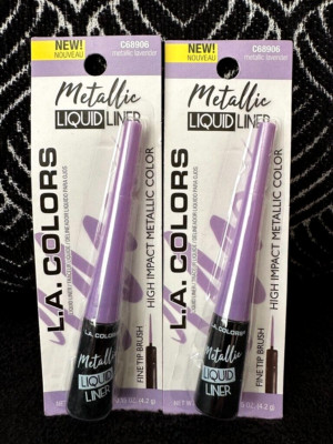 2pk LA COLORS METALLIC LAVENDER C68906 PURPLE FINE TIP PRECISE