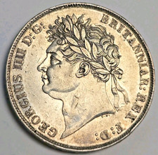 George IV, 1821 Crown, SECUNDO Edge. Laureate Head Stunning Coin 