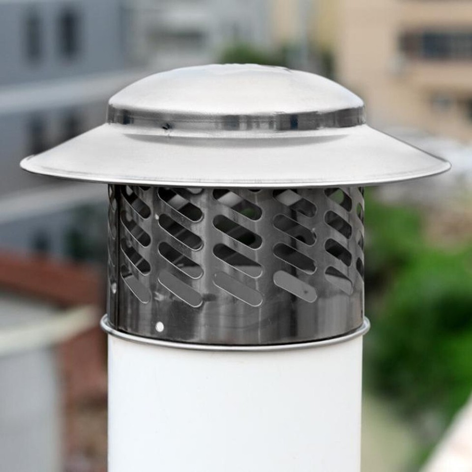 Chimney Cap Stainless Steel Roof Pipe Exhaust Hood Prevents Rain and