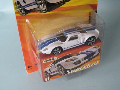 Matchbox Ford GT White Body Superfast 75mm Spielzeug Modellautorennen USA