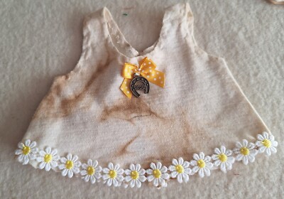 Kleidchen, Hängerchen für ca. 28 - 30 cm Bären oder Puppe, Handarbeit! Unikat