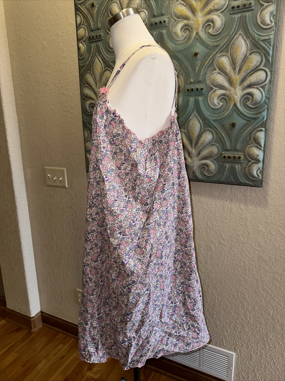 Women’s Plus Pretty Secrets Night Gown Midi Dress Floral Pink Blue Size 20 / 22 image 4