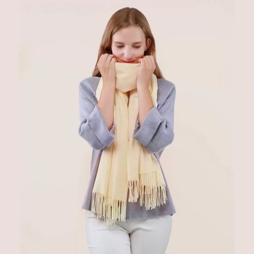 Women Scarf Pashmina Wool Thick Warm Plain Ladies Neck Shawl Head Wrap Scarves - Picture 60 of 83
