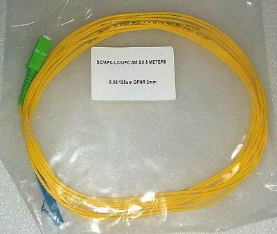 CTG Singlemode Simplex OFNR Jumper Fbr; Part #SC/APC-LC/UPC SM SX 5meters
