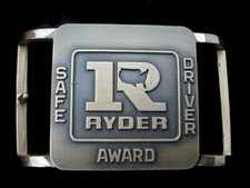 NICE RYDER TRUCKING SAFE DRIVER AWARD BELT BUCKLE VINTAGE 1980'S
