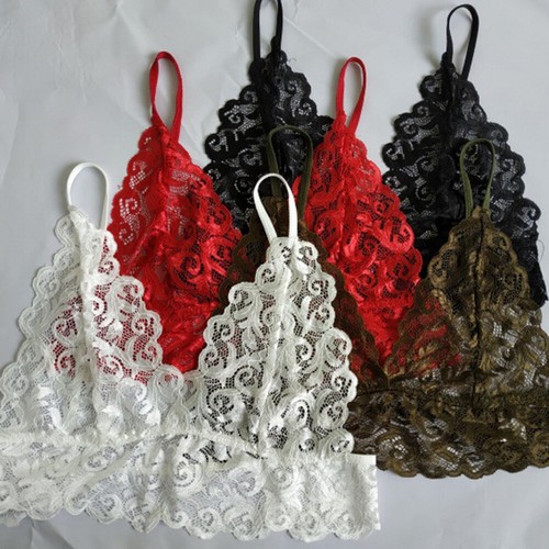 Sexy Women's Lace Trim Bralette Crop Top Push Up Bra Underwear Lingerie 4Colors - Bild 7 von 16
